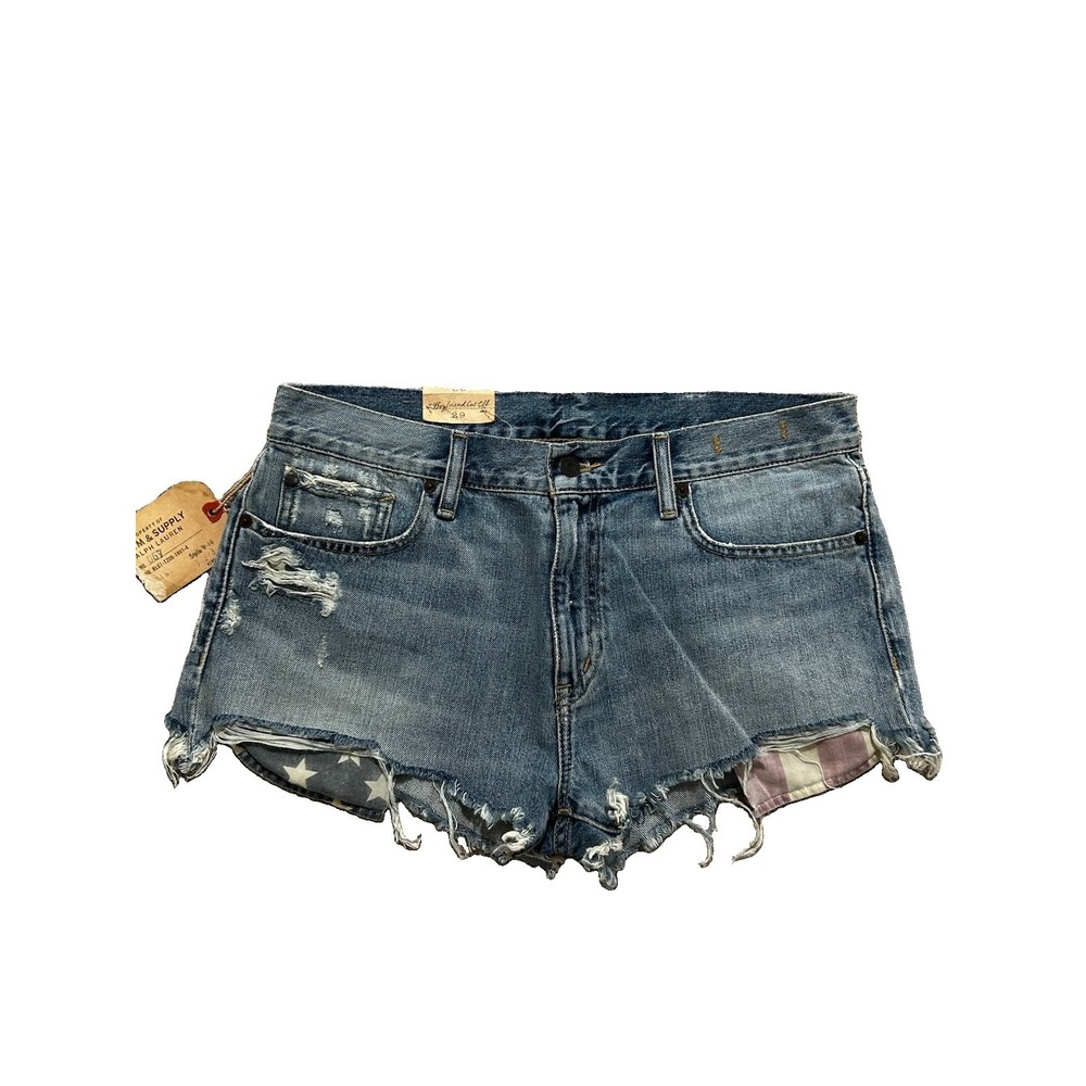 NEW Denim & Supply Ralph Lauren Boyfriend Cutoff Distress Denim Shorts Size 29 - Picture 1 of 8